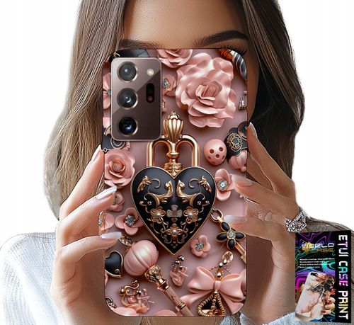 ETUI DO SAMSUNG NOTE 20 ULTRA - KOBIECE WZORY KŁÓDKA SERCE CASE + FOLIA na Arena.pl