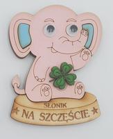 sklejka na magnes - słonik na szczęście 8,5 x 6,5 cm. nr. 142
