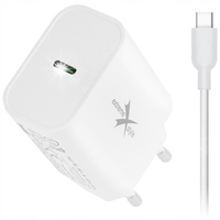 Ładowarka sieciowa USB-C Typ-C FAST PD 25W +kabel USB-C 1,2m biała