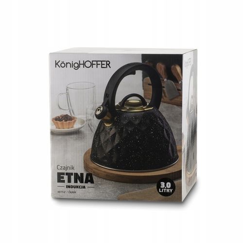 CZAJNIK na GAZ INDUKCJA Czarny z Gwizdkiem Konighoffer Etna Marble 3 l na Arena.pl