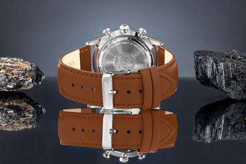 zegarek męski giewont chronograph sapphire brązowo niebieski gw5630-a6 na Arena.pl