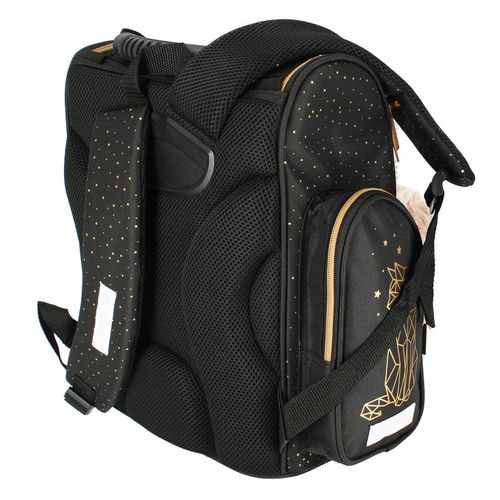 TORNISTER SZKOLNY PLECAK DLA DZIEWCZYNKI KOTEK CZARNY ZŁOTY WOREK PIÓRNIK na Arena.pl