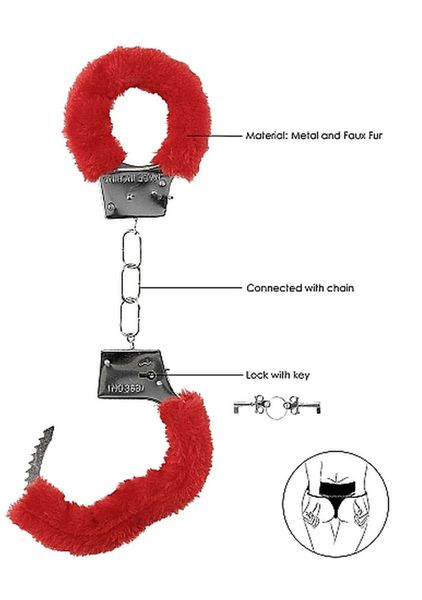 Beginner""s Handcuffs Furry - Red zdjęcie 6