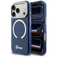 etui guess iml script metal magsafe do   iphone 17 pro niebieski