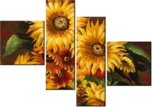 100 70CM OBRAZ 4 ELEM KUNSZTOWNY BUKIET DRUK PŁÓTNO RAMA na Arena.pl