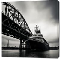 Obraz 90x90cm Statek przy Moście