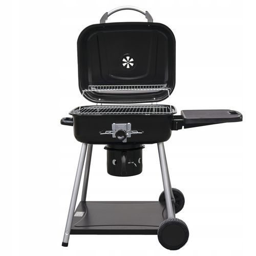 Grill węglowy ogrodowy duży przenośny Pokrywa półki kółka transportowe na Arena.pl