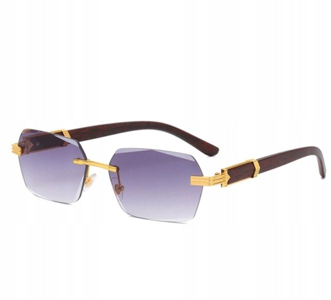 Okulary Przeciwsłoneczne bezramkowe prostokątne Damskie męskie UV400 Brąz zdjęcie 16