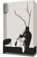 Obraz 30x50cm Kot w Odcieniach Szarości