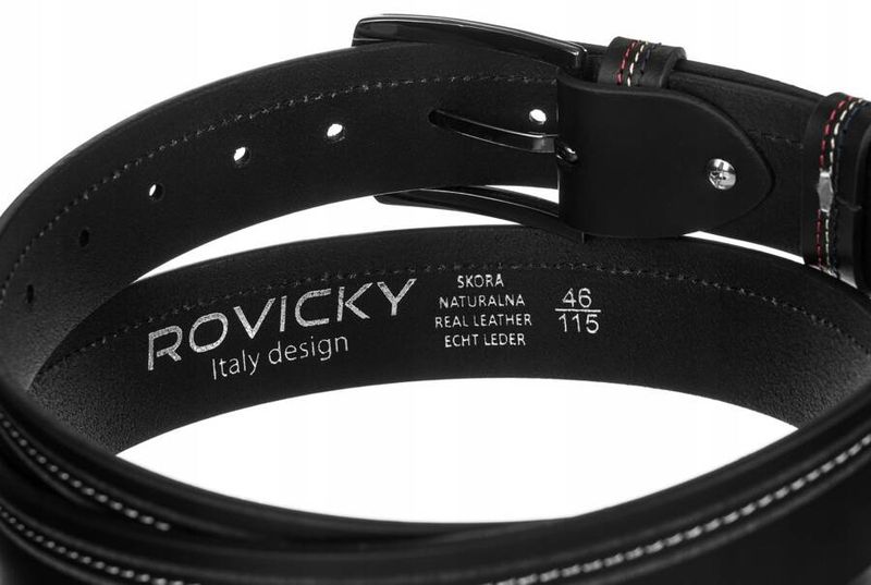 skórzany, szeroki pasek męski - rovicky 105 zdjęcie 3