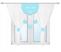 Firana dziecięca CHMURKA z zawieszkami lambrekin DELIKANTA z ażurem 300x150