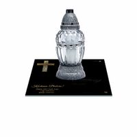 SZKLANA PODSTAWKA POD ZNICZE 25x25cm 503e Babciu