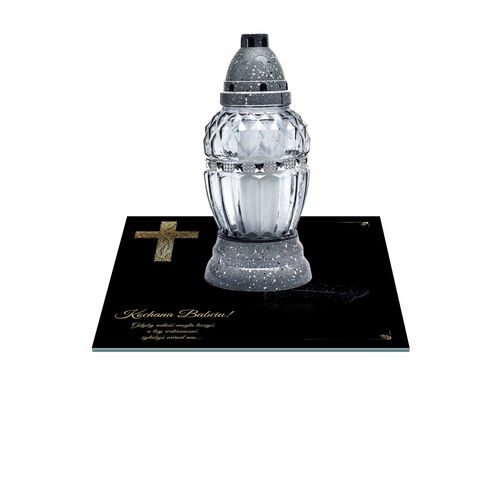 SZKLANA PODSTAWKA POD ZNICZE 25x25cm 503e Babciu na Arena.pl