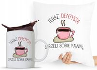 Zestaw Poduszka + Kubek Dla Dentysty Stomatologa Z Nadrukiem Ze Zdjęciem