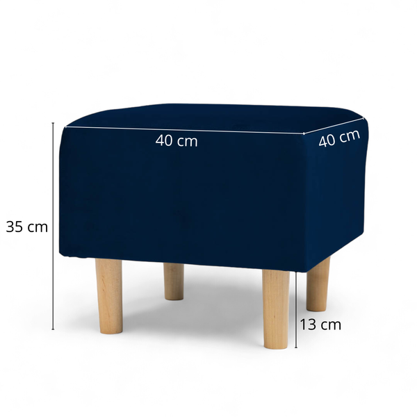 Granatowy Fotel Uszak + Podnóżek + Poduszka GRATIS