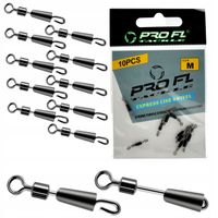 Krętliki szybkozłączki PRO FL M 14 mm 10 szt do przyponów zestaw karpiowy