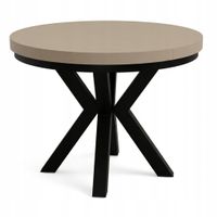 STÓŁ OKRĄGŁY ROZKŁADANY NOGA METAL SALON KUCHNIA 80cm+2x50cm KASZMIR