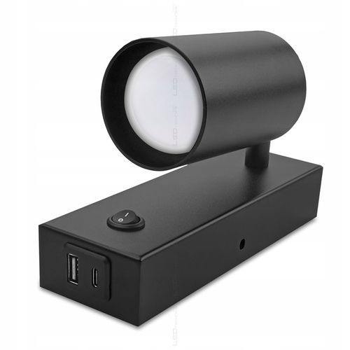 Kinkiet Ścienny Lampka LED z włącznikiem NOCNA NAD ŁÓŻKO + USB USB-C na Arena.pl