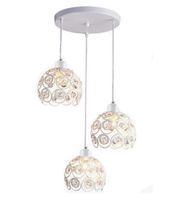 Lampa sufitowa z ażurowymi kloszami kryształkami wisząca AT10-3SZ-White