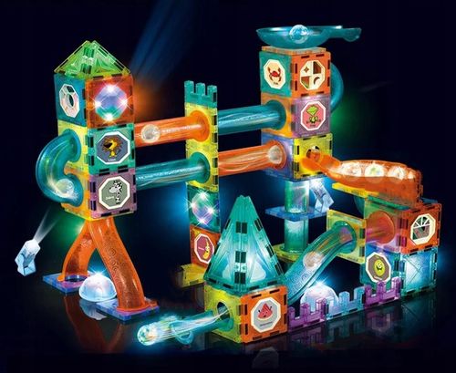 TOR KULKOWY 110 ELEMENTÓW DUŻY ZESTAW KULODROM KLOCKI KONSTRUKCYJNE na Arena.pl