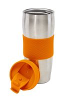 Kubek termiczny AU LAIT, pomarańczowy, srebrny