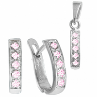 SREBRNY KOMPLET Z CYRKONIAMI SREBRO PRÓBY 925 DOSTĘPNE RÓŻNE KOLORY