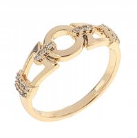 4402b Pierścionek 18,30mm złoty zaręczynowy pozłacany