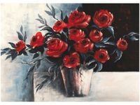 50X70CM RÓŻE WAZONIE OBRAZ POKOJU DREWNINE