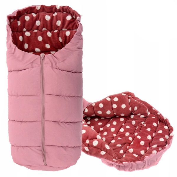 Śpiworek do wózka 4w1 DOTS PINK-BURGUNDY zdjęcie 1