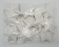 bombki gwiazdki białe brokat 12szt