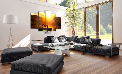 Obraz Na Płótnie - Serce Łabędzie  - 150X100 Cm - Ea150X100-3855 na Arena.pl