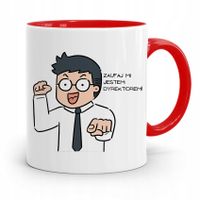 Dla Dyrektora Kubek Czerwony Zaufaj Mi! Prezent Z Nadrukiem Ze Zdjęciem