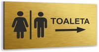 Tabliczka informacyjna nadruk oznaczenie TOALETY Tablica aluminium ZŁOTA