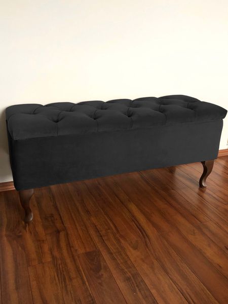 Pufa pikowana tapicerowana ze schowkiem zdjęcie 3