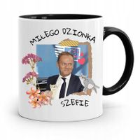 Kubek Czarny Donald Tusk Po Platforma Prezent Z Nadrukiem Ze Zdjęciem