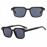 OKULARY PRZECIWSŁONECZNE prostokątne filtr UV400 damskie męski ETUI ŚCIERKA