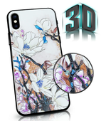 etui flowers 3d do samsung galaxy a30/a20 białe kwiaty piękny wzór