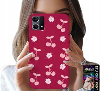 ETUI DO OPPO RENO7 4G - WISIENKI, WIŚNIE NA BORDOWYM TLE + FOLIA