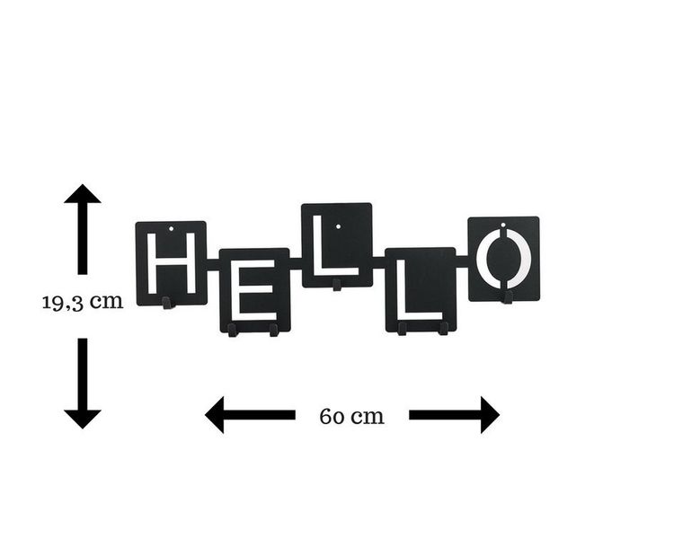 Wieszak ścienny Hello czarny zdjęcie 3