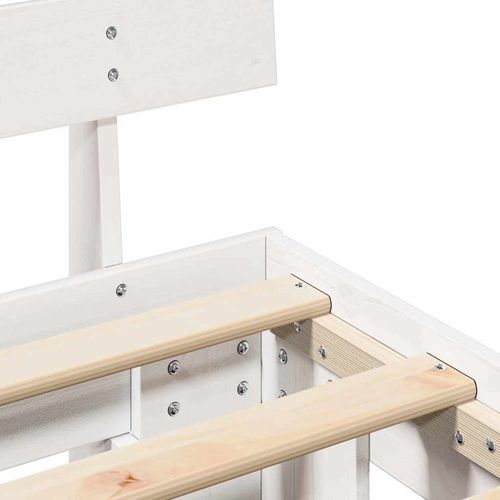 Ramka łóżka Z zagłówkiem Biały 90 x 190 cm Lite drewno sosnowe na Arena.pl