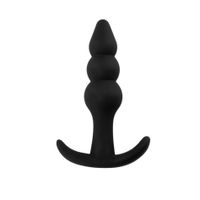 korek analny koralikowy silikonowy fantasy czarny 9 cm