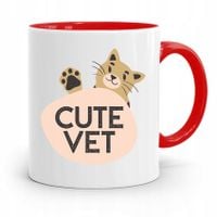 Kubek Czerwony Weterynarza Cute Vet Prezent Z Nadrukiem Ze Zdjęciem