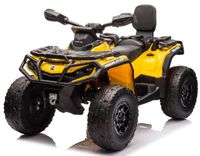 Quad Na Akumulator Can-Am Licencja 4x200W 24V Ekoskóra Koła Eva Żółty