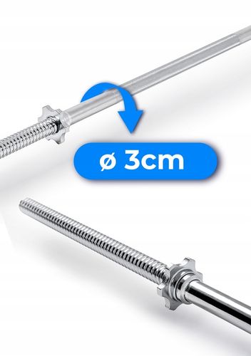 Gryf prosty 180cm śrubowany 30mm chromowany stalowy sztanga do obciążeń na Arena.pl