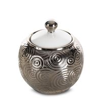 Pojemnik dekoracyjny ceramiczny TEA 10X10X11 srebrny x2