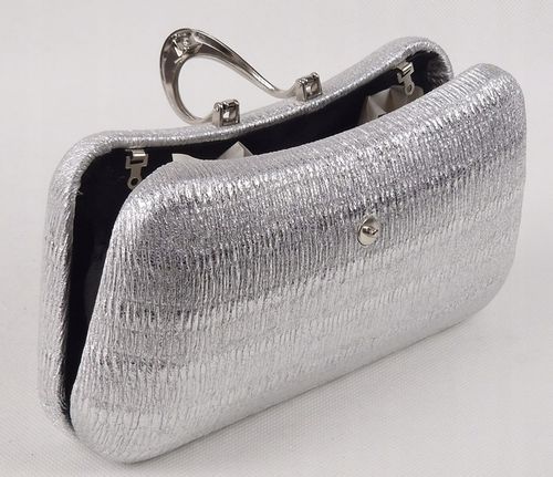 Torebka kopertówka puzderko wieczorowa elegancka wizytowa srebrna na Arena.pl