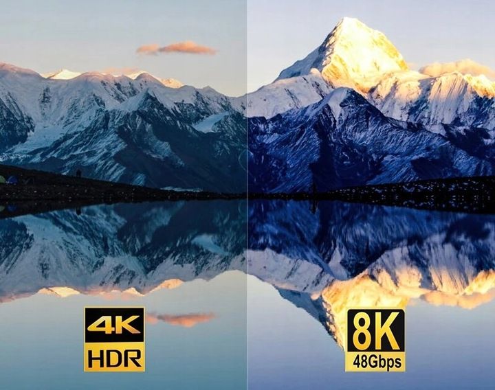 KABEL HDMI 2.1 48Gbps 8K 60Hz 4K 120Hz UHD HDR PRZEWÓD Z OPLOTEM DO PS5 5m zdjęcie 3