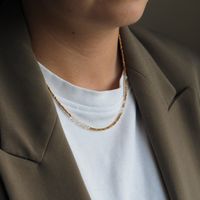 Naszyjnik urodzeniowy listopad - cytryn, hematyt i srebro złocone