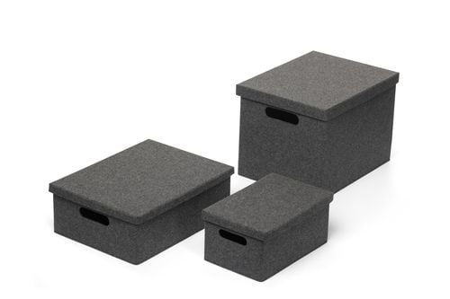 Organizer pojemnik pudełko do przechowywania vega z pokrywką ciemny szary na Arena.pl