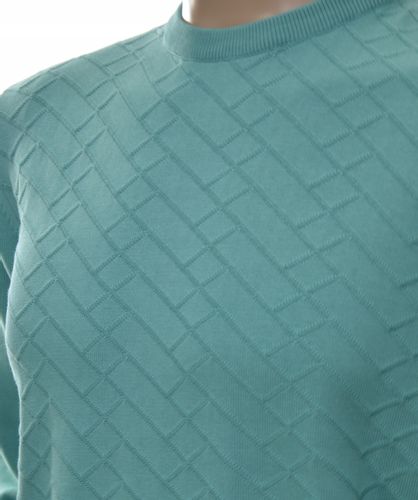 Sweter sweterek męski okrągły pod szyją M turkus na Arena.pl